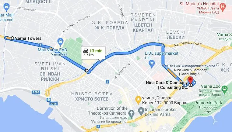 Apartment New The Twins Varna Two-Bedroom, Apt 5 At 15 Tsani Ginchev Street, Floor 3